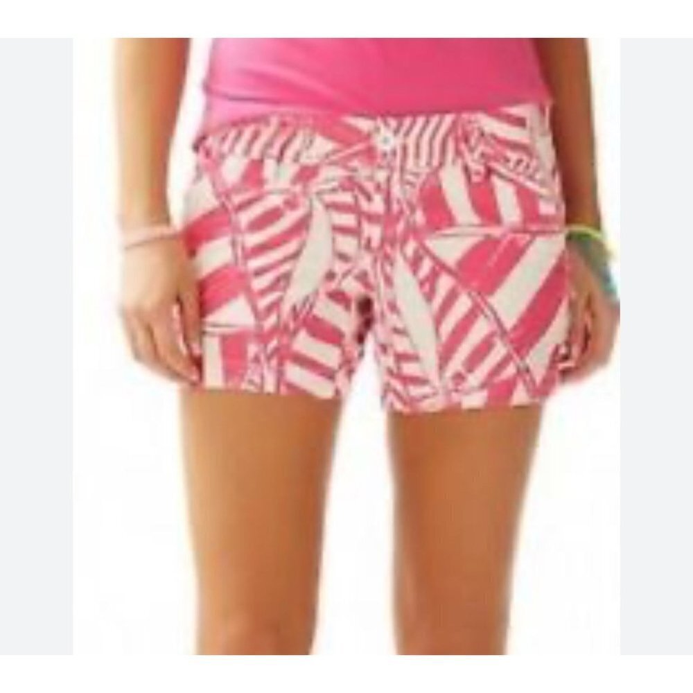 Lilly Pulitzer The Walsh Shorts Cotton Pink with white Sail Boats Cotton Size 2 - Picture 2 of 8